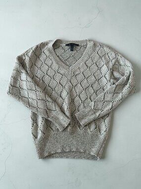 White House Black Market WHBM Light Green Gray Long Sleeve Sweater Size XS